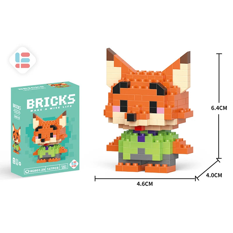 Disney Zootopia Small LinaBell Building Blocks Judy Nick Model Donald Duck Education Lotso Toys Mickey Mouse For Kids Birthday