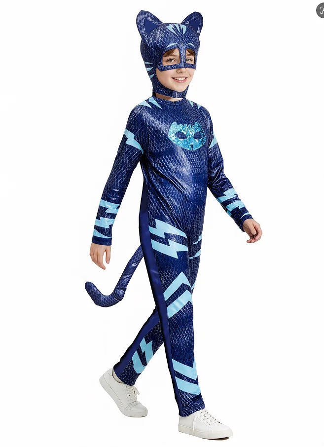 Unisex Girls Super Owl Hero tuta Fancy Dress Cosplay Cat Boys Gecko Animail Costume di Halloween Jumpsuit Pajama for Boys Girls