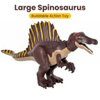 Jurassic Large Spinosaurus Dinosaur World Building Block Figure Movable Joint Prehistoric Animal Model Educational Assemble Toy