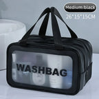 Dry & Wet Separation Transparent PU Makeup Bag