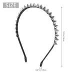 Silver Metal Stud Rivet Spike Headband Hair Head Band Aliceband Punk Girl
