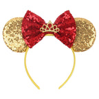 2026 Trip Mouse Ears Headband for Girls Women Sequin Castle 5"Bow Hairband Festival Party Cosplay DIY Hair Accessories