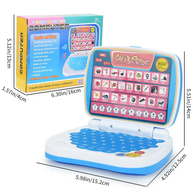 English Learning Small Laptop Toy for Children.Kids. Boys and Girls Computer for Aphabet ABC.Numbers.Words.Spelling.Maths.Music