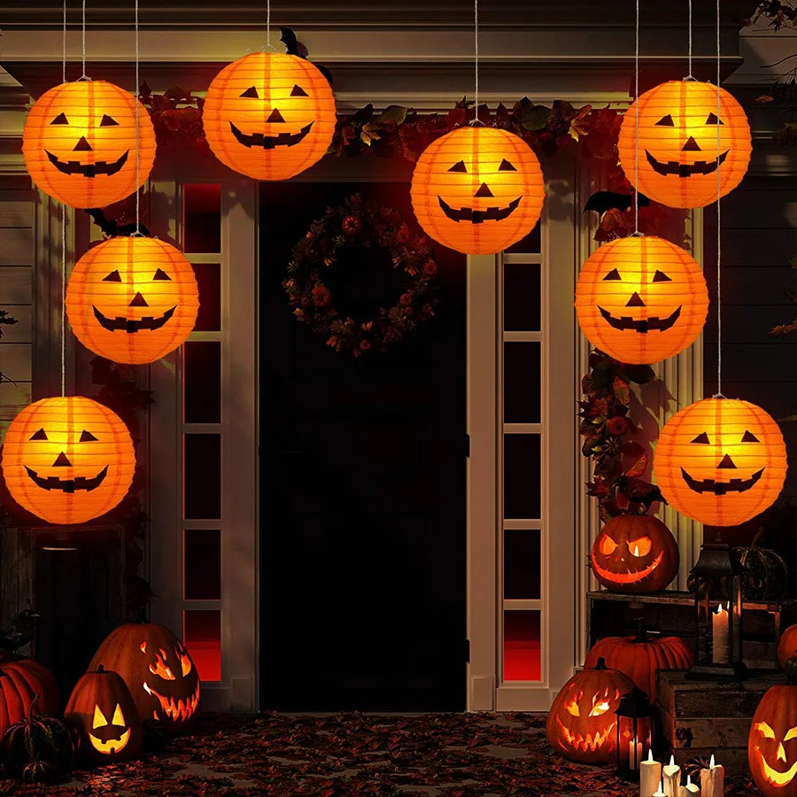 1/6Pcs Halloween Hanging Paper Lantern for Home Indoor Outdoor Garden Decoration Halloween Party Horror Pumpkin Props Ornaments