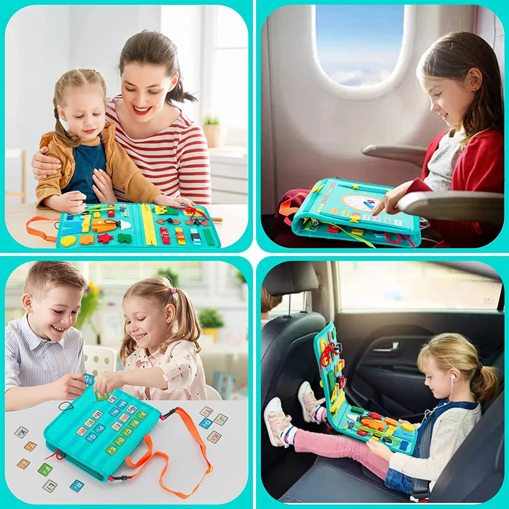 Toddler Montessori Busy Board Activities Education Toys Basic Dress Motor Skills Baby Travel Learning Toys For Christmas Gift