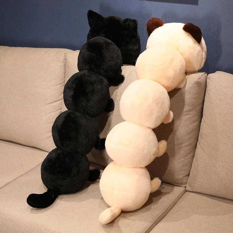 50/80/130CM Creative Cat Caterpillar Plush Toys Stuffed Soft Animal Long Pillow Funny Bed Cushion for Children Gift
