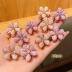 10 alloy rhinestone hair clips, fashionable small grab hair accessories