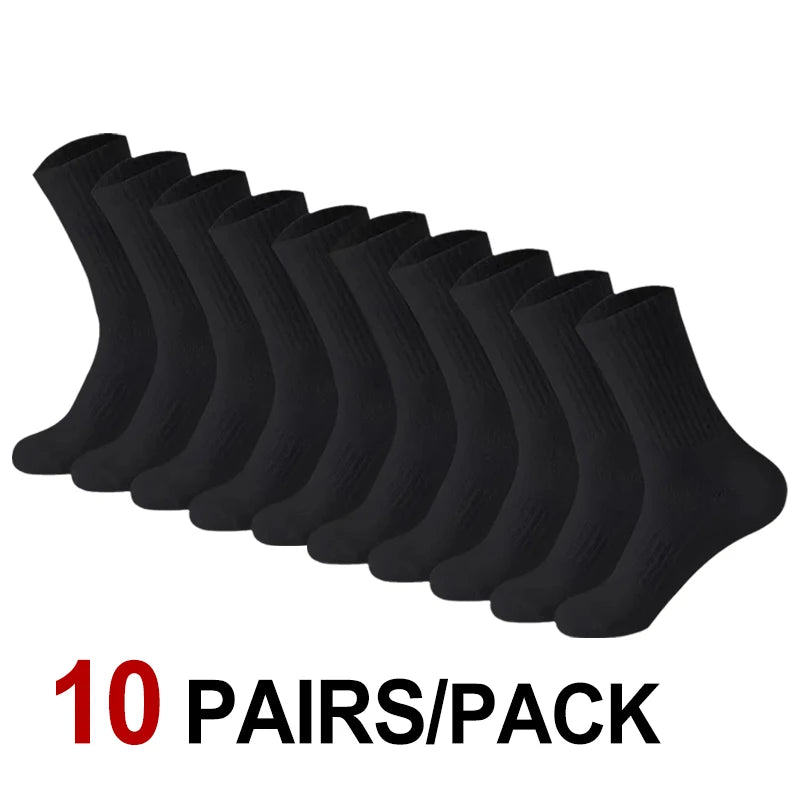 10/20 Pair Men Women Anti Odor Knitted Mid Tube Socks Suitable All Seasons Sweat Absorbing Breathable Couples Casual Sports Sock