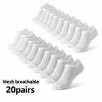 10/20 Pairs Men's Ankle Socks, Breathable Mesh Sports Socks, Casual Athletic Summer Thin Short Socks