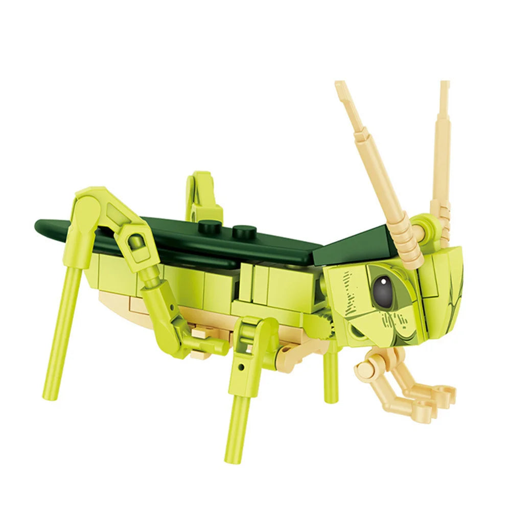 Moc Insect Animal Model Bee Ant Butterfly Cricket Grasshopper Set Building Blocks Diy Children Puzzle Assemble Toys Boy Kid Gift