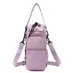 Portable Water Bottle Bag with Adjustable Strap Thermal Mugs Insulated Protective Cover Phone Pocket Outdoor Sports Travel Bag