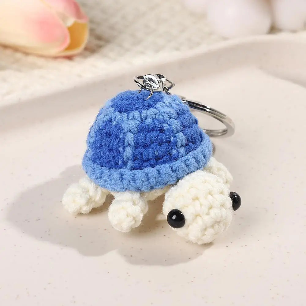 New Cute Turtle Keychain Handmade Mini Knit Turtle Pendant Crochet Bag Charm Backpack Hanging Creative Plush Toy Kids Gifts