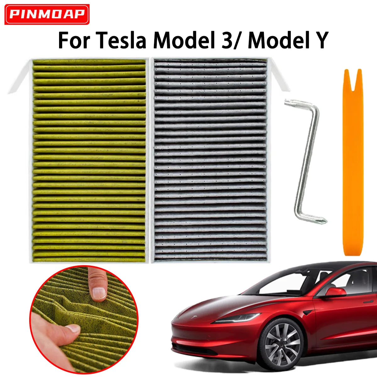 Car Cabin Filter With Activated Carbon Air Conditioning Filter Suitable For Tesla Model 3 Y Automotive Air Filter Bring Tools