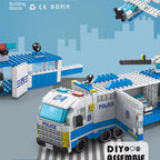 6in1 NEW Police Sports Car Fire Engineering Engine Mini Loader Truck Classic Model Building Blocks Sets Bricks Toy City