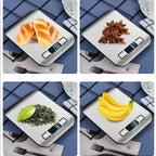 Digital Kitchen Scale with LED Display 5kg/1g Stainless Steel Electronic Weighing for Food Jewelry Snacks Baking Home Tools