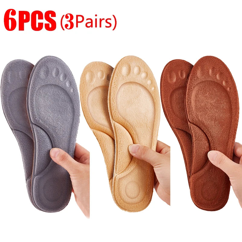 4D Massage Warm Pile Shoes Insoles Super Soft Latex Sports Insole for Feet Running Basket Shoe Sole Arch Support Orthopedic