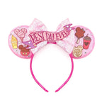 Mouse Ears Headband Cartoon Sequin Bows Headband Birthday Party Christmas Halloween Princess Cosplay Costume For Women Adult