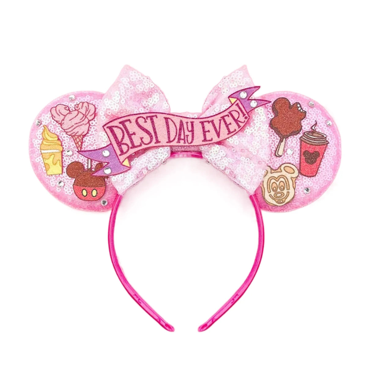 Mouse Ears Headband Cartoon Sequin Bows Headband Birthday Party Christmas Halloween Princess Cosplay Costume For Women Adult