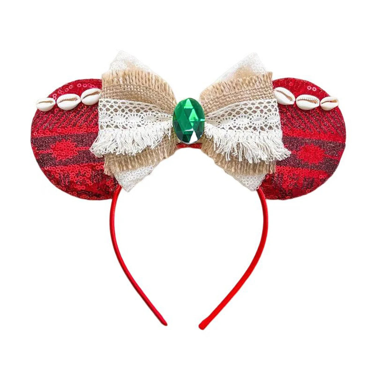Mouse Ears Headband Cartoon Sequin Bows Headband Birthday Party Christmas Halloween Princess Cosplay Costume For Women Adult