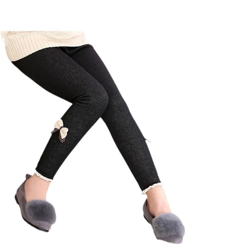 2-12 Year Old Children's Pants New Autumn and Winter Style Plush Girls Leggings, Wearing Warm Cotton Pants for Girls Outside