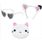 Girls Gabby Cosplay Headbands Glasses Wallet 3pcs Accessories Set Festival Birthday Party Headwear Dollhouse Halloween Costume