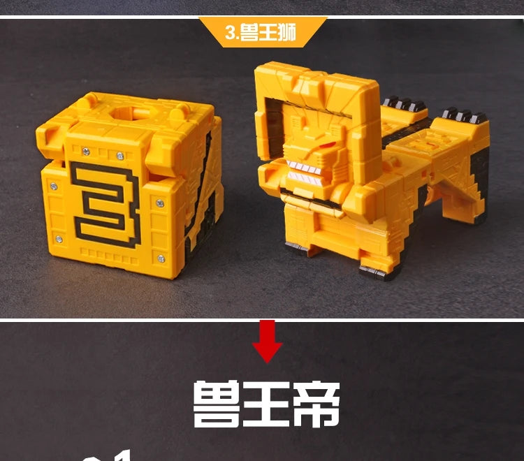 Power Assembling Educational Toys Math Cube Transformation Robot Digits Puzzle Ranger Animals boy toy for Kids