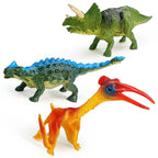 12pcs/set Updated Simulated Solid Dinosaurs Toy Model Realistic Brachiosaurus Tyrannosaurus Rex Toys For Children Christmas Gift