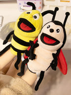 Insect Plush Hand Puppet Storytelling Bee Ladybird Butterfly Soft Stuffed Plush Toys Early Education Hand Finger Story Puppet