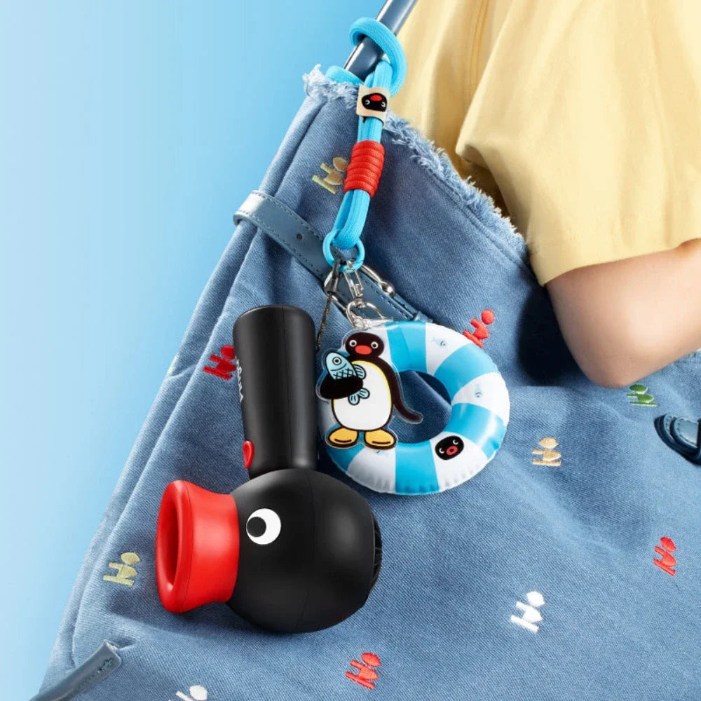 New Pingu Handheld Fan Chargeable 2000mah Rotatable Summer Fan Toys Desk Office Students Anime Peripheral Gifts Travel Summer S