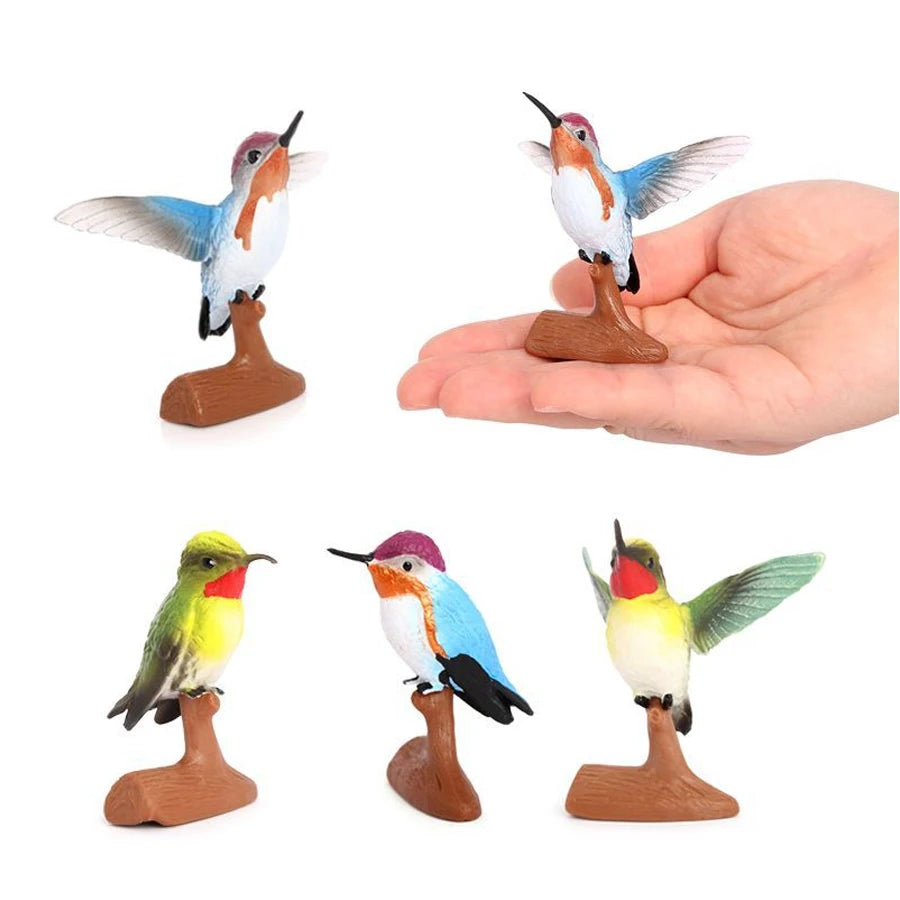 Simulation Bird Animal Kingfisher Robin Magpie Pigeon Hummingbird Model Action Figure Garden Decoration Miniature Figurines Toys