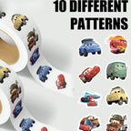 500PCS/Roll Disney Cars Cartoon Stickers Lightning McQueen Decals Graffiti Skateboard Phone Stickers Kids Decorations Labels