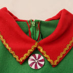 2025 Girl Boy Christmas Elf Costumes Santa Claus Suit Festival Adult Family Halloween Cosplay Sets Green Elves Clothes