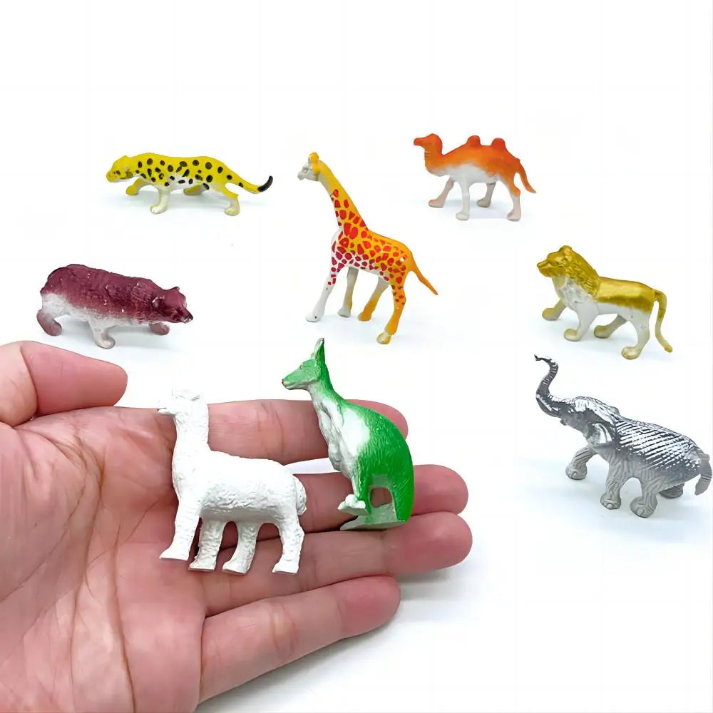 96pcs Animal Model Wild Jungle Zoo Plastic Action Figures Tiger Lion Collection Model Doll Educational Toy for Children Gift