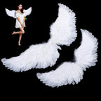 Kids Adult Party Swallow White Angel Feather Wings Halo Magic Wands Cosplay Elastic Straps Wedding Halloween Christmas Birthday