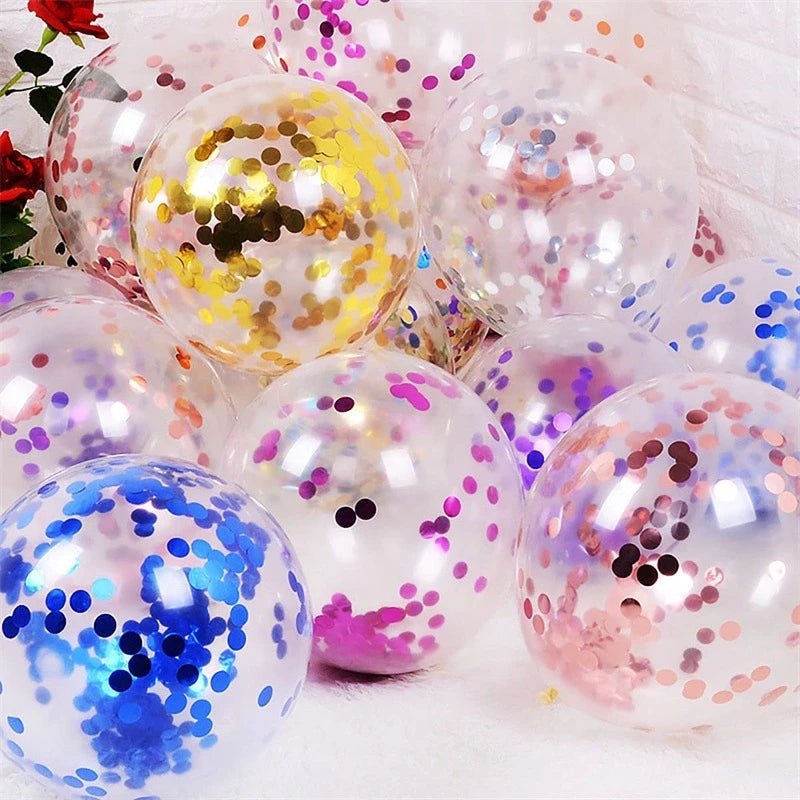 Gold Silver Confetti Balloons Glitter Sequin Globos Helium Balloon Birthday Party Halloween Christmas Party  Wedding Decorations