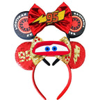 Mouse Ears Headband Cartoon Sequin Bows Headband Birthday Party Christmas Halloween Princess Cosplay Costume For Women Adult