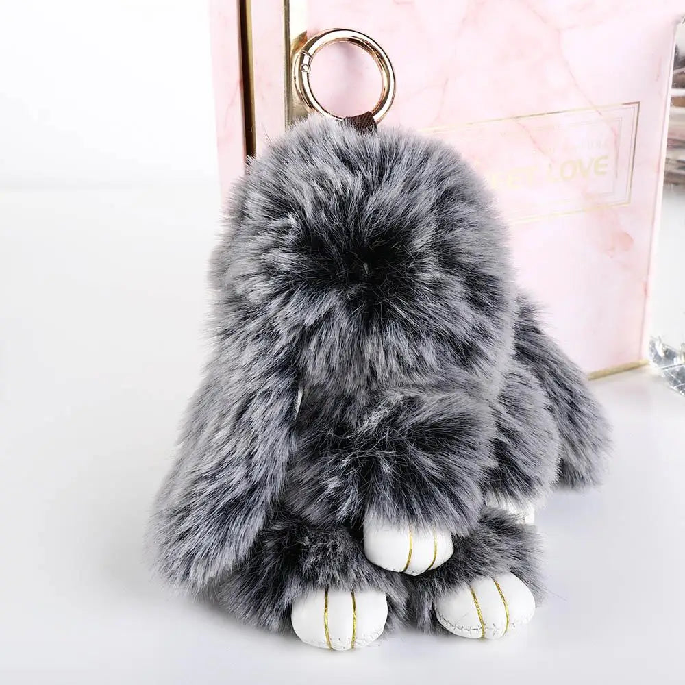Pendant Plush Toy Bags Pendant Jewelry Ornament Fluffy Toy Doll Plush Bunny Keyring Plush Bunny Keychain Rabbit Fur Keychain