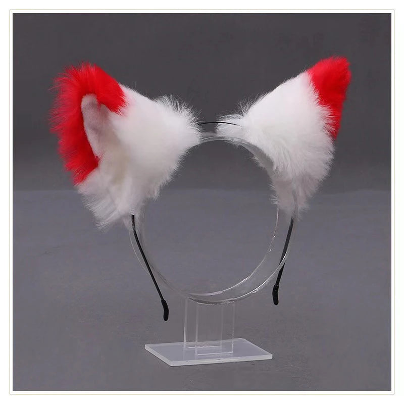 Lolita Animal Cat Fox Ear Hair Hoops Cosplay Girls Halloween Anime Headbands Headwear Hair Accessories