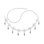 Retro Silvery Alloy Hollow Moon Pendant Forehead Headpiece for Women Boho Ethnic Indian Hippie Party Hair Accessories Jewelry