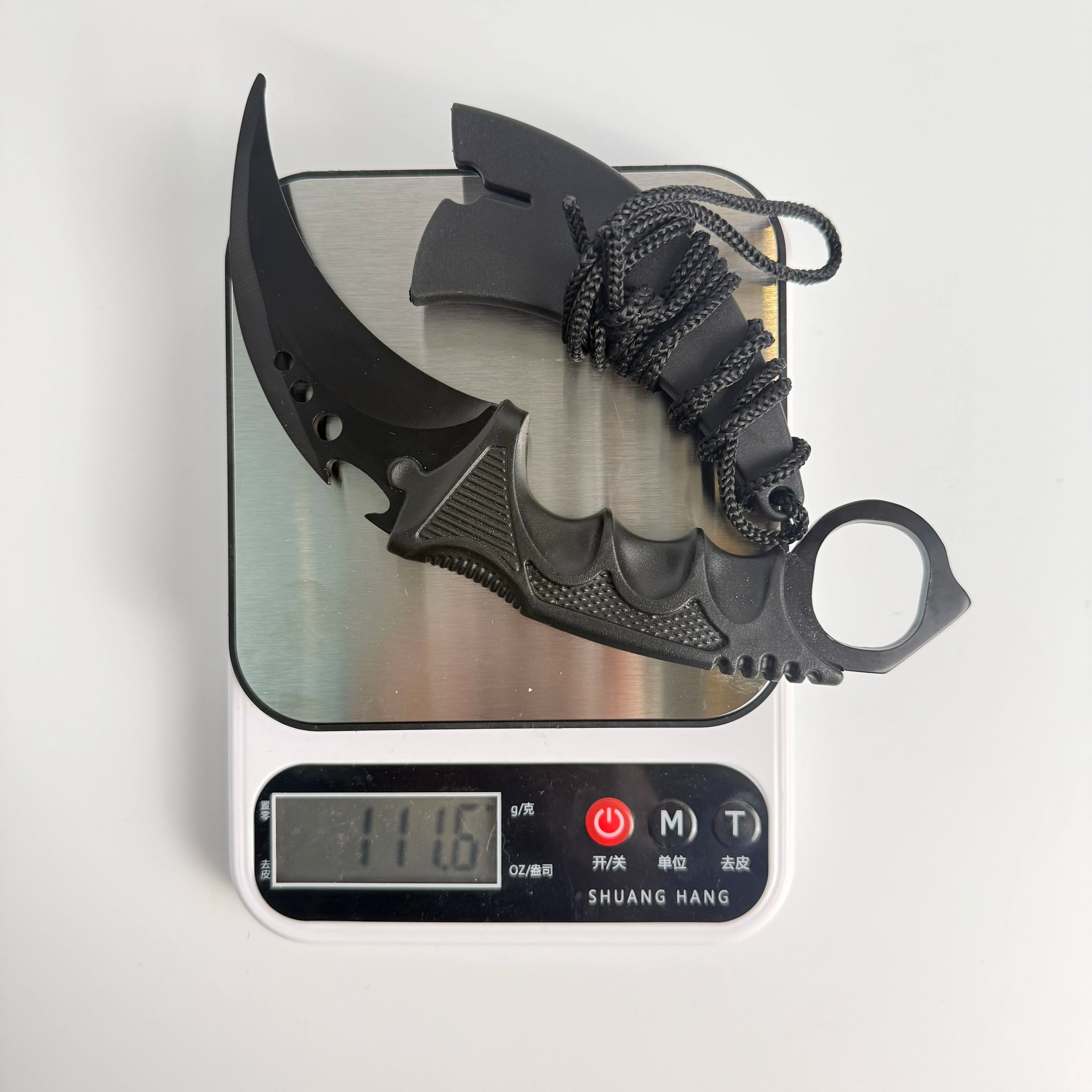 18.8cm Night Talon Knife Metal Model with Sheath Outdoor Training Alloy Karambit Safety Cosplay Prop Black Claw Knives Toys Boys
