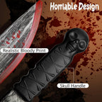 Halloween Bloody Butcher Knife Prop Scary Plastic Slasher Cleaver Knife Props for Halloween Haunted House Costume Accessories