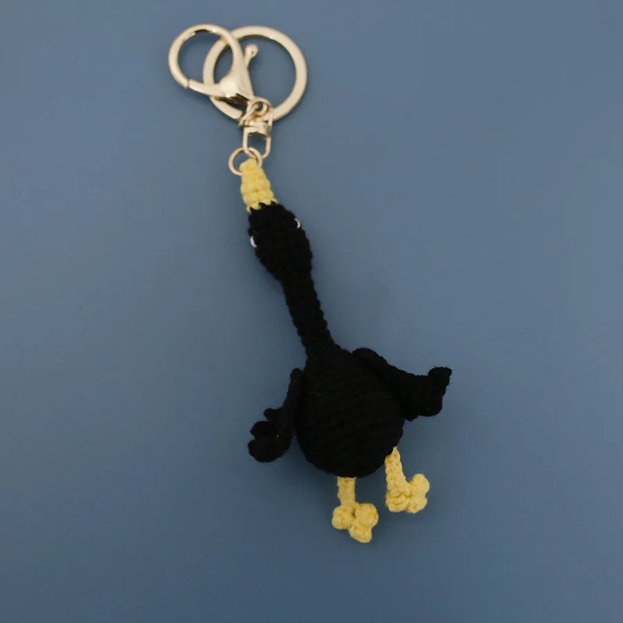 Cute Small Bear Couple Keychains Knitting Cartoon Bear Mini Animal Doll Keyrings Crochet Keychain Wholesale Custom Acceessories
