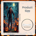 72.83x35.43 Inch Halloween Door Banner Polyester Ghost Hospital Scary Head Scene Decoration Halloween Party Supplies Photography