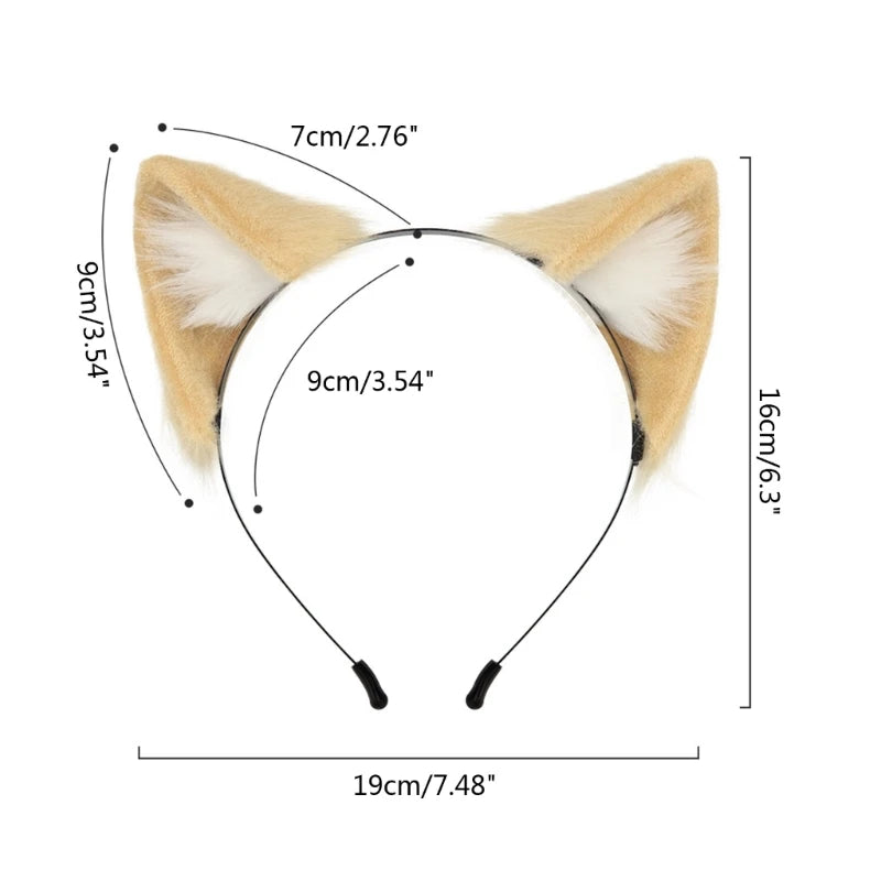 Unisex Cute Cartoon Dog for Cat Ears Shape Headband Multi Color Hair Hoop Makeup Live Broadcast Christmas Party Headpiec