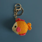 Funny Shrimp Doll Crochet Keychain Handmaking Clown Fish Knitting Keyrings Cute Shrimp Keyrings Bag Pendant Custom Accessories