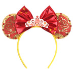 2026 Trip Mouse Ears Headband for Girls Women Sequin Castle 5"Bow Hairband Festival Party Cosplay DIY Hair Accessories