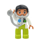Big Size Figures Building Block Doll Family Farmer Pirate Worker Doctor Policemen Large Brick Compatible Build House Duploes Toy