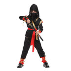 Carnival Boys Child Ninja Costume Role Play Assassin Samurai Warrior Hooded Suit Kids Halloween with Ninja Sword Fancy Dress Up