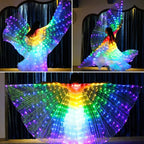 LED Isis Wings Glowing Wings Belly Dance Dress Butterfly Wings Halloween Christmas Party Stage Performance rod for Single Sale