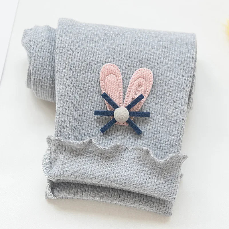 Girls Leggings Autumn Spring Cute Cotton Elastic Waist Children Kids Baby Pants Bottom